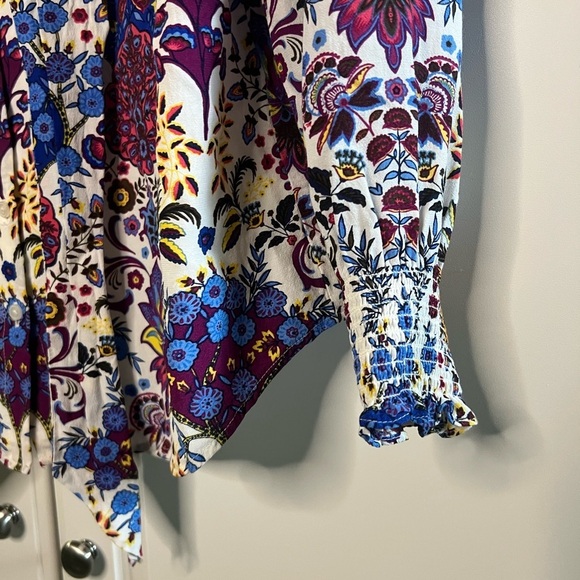 Talbots Tie Neck Top in Floral Medallion - Picture 5 of 11